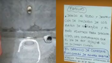 La nota que colocaron en la escuela tras el robo.