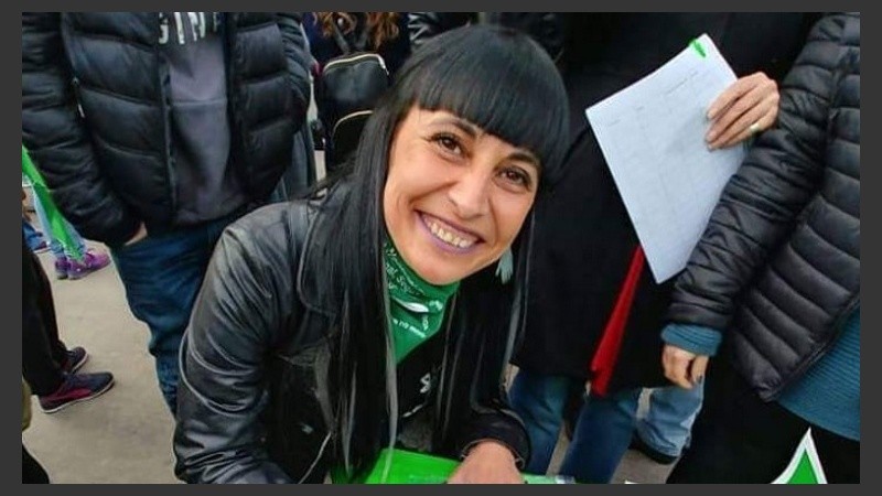 La feminista agredida este jueves en Santa Fe. 