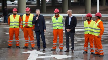 Macri en Rosario este lunes.