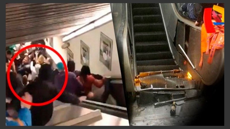 La escalera se aceleró y la gente comenzó a bajar a velocidad.