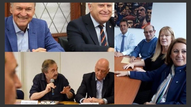 Fotos del acuerdo del socialismo con sectores políticos afines. 