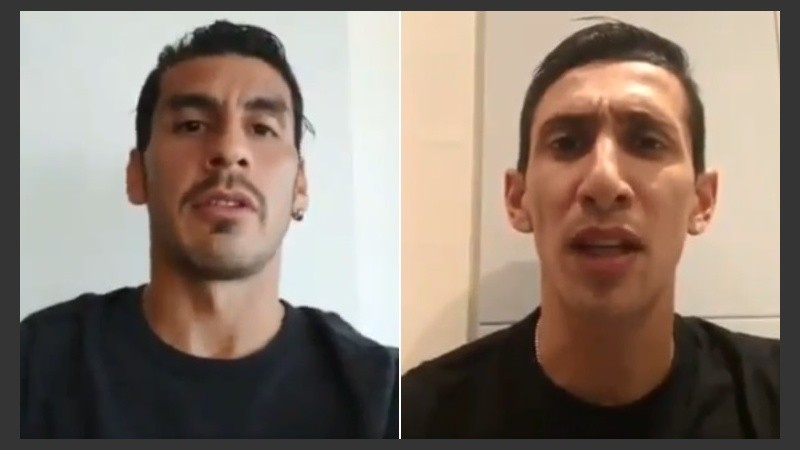 Guzmán y Di María recitaron el poema de Kurt Lutman. 