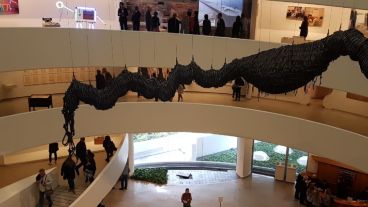 La escultura que fueron a visitar los rosarinos.