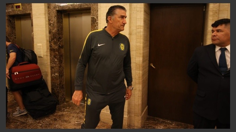 La llegada del equipo de Rosario Central este miércoles a la tarde.