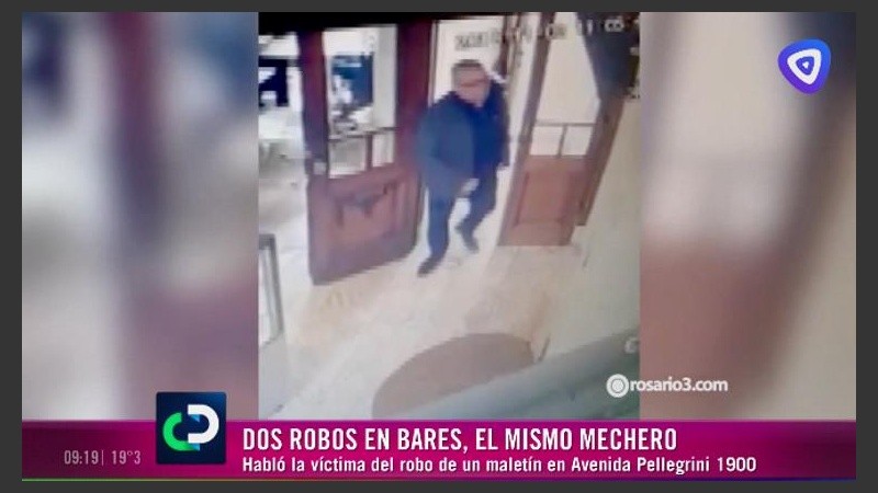 El hombre fue captado cuando ingresa al bar. 