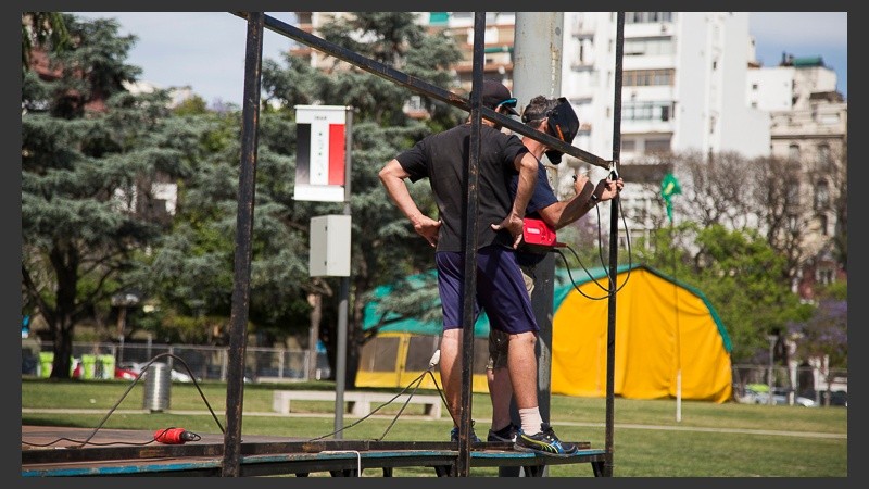 Los preparativos iban a buen ritmo este miércoles.