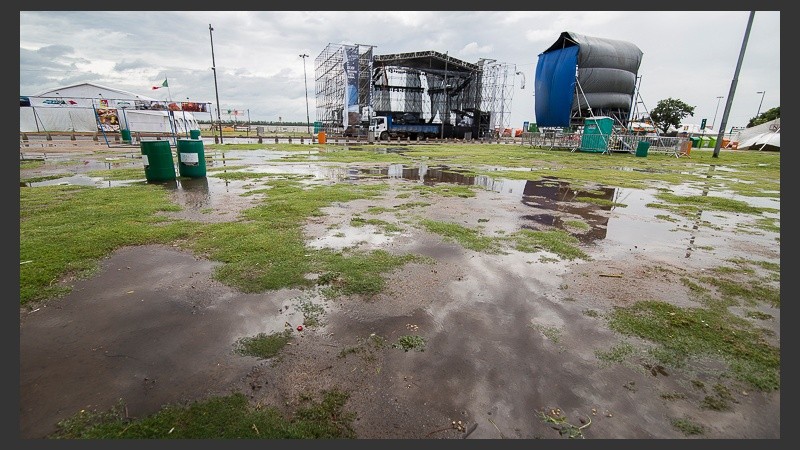 La lluvia convirtió algunas partes del Parque en un verdadero lodazal. 
