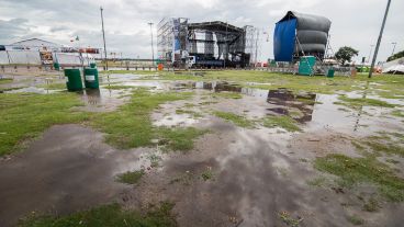 La lluvia convirtió algunas partes del Parque en un verdadero lodazal.