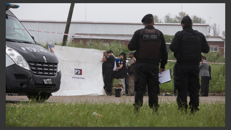 La escena del delito en inmediaciones de Circunvalación y Oroño.