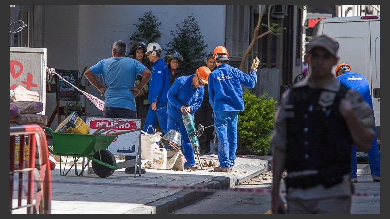 El escape de gas al lado de los Tribunales de calle Entre Ríos.