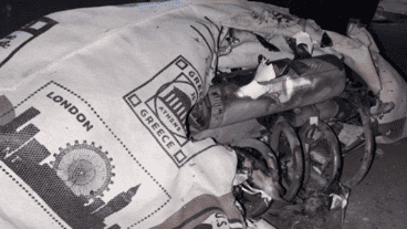 Así quedó la bomba tras ser detonada.