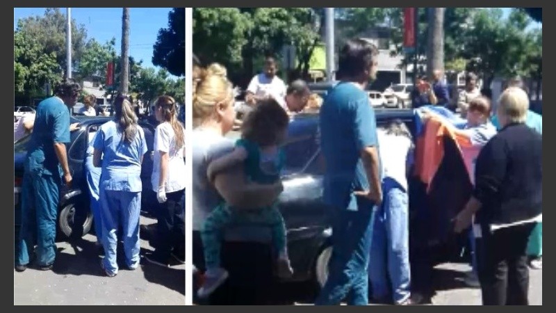 El auto llegó a contramano y la mujer avisó: “Va a nacer”.