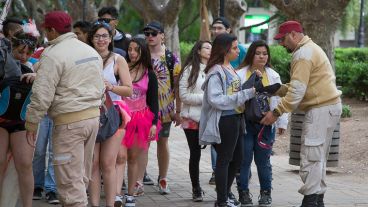 Hubo control en el acceso al Monumento a la Bandera.