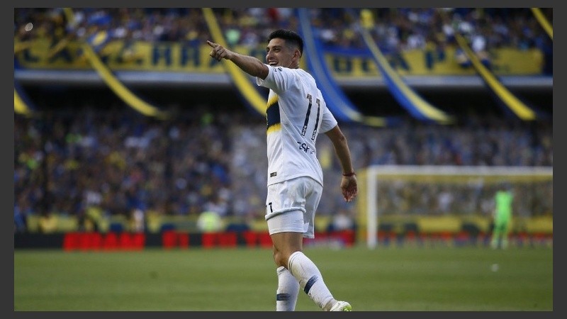 Espinoza celebra su gol: dijo que está para jugar ante River.