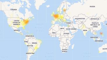 El mapa de las fallas de Facebook.