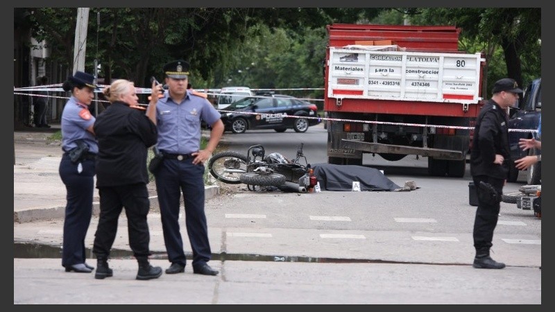 La escena de la muerte del policía en la zona oeste de la ciudad. 