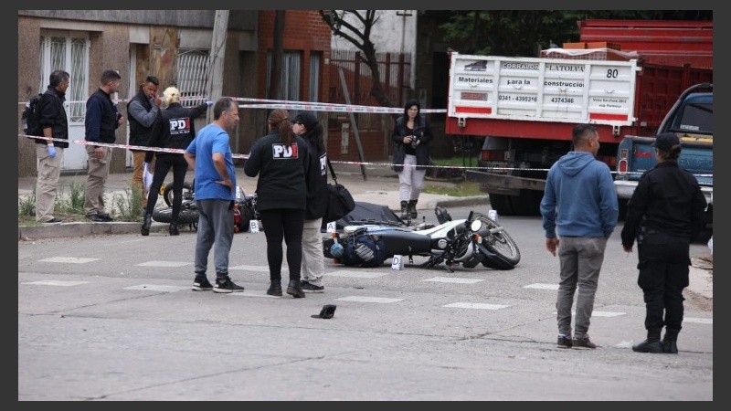 La escena de la muerte del policía en la zona oeste de la ciudad. 