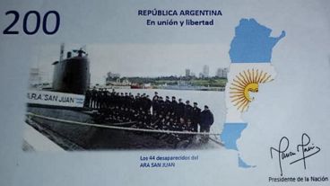 El billete que presentó el grupo de alumnas.