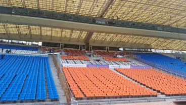 El estadio se prepara para la final de la Copa Argentina.