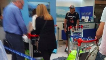 Mazzaro en el aeropuerto de Barajas.