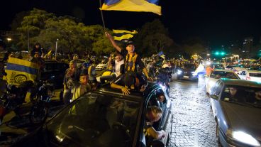 Los festejos por las calles de Rosario.