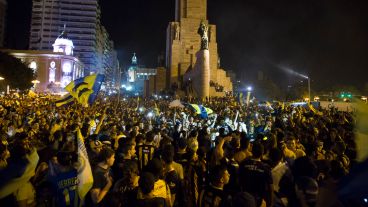 Los hinchas canallas de festejo.