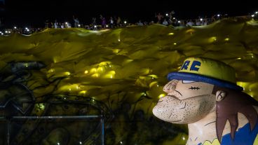 Hinchas y jugadores festejaron el título de Copa Argentina en un Gigante colmado.