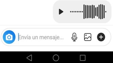 El mensaje de audio arribó a los chats de Instagram.