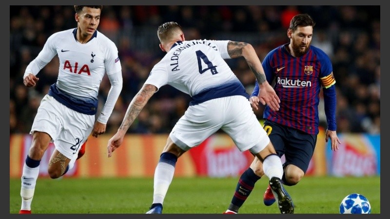 Messi entró en el segundo tiempo.