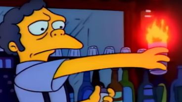 El trago, según la serie animada, debía ser prendido fuego para tener "un toque especial".