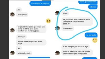 Los mensajes que el profesor le enviaba a la adolescente de 14 años.