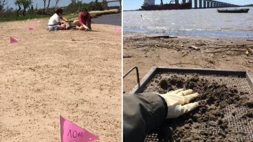 El trabajo de campo realizado en ambas márgenes del Paraná.