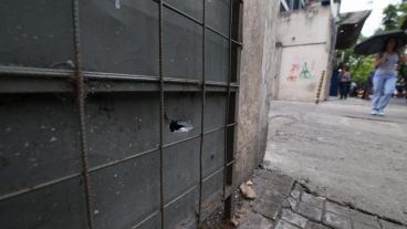 Uno de los impactos de bala en Montevideo al 1900.