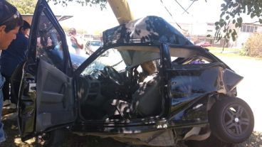El auto que protagonizó el siniestro vial.