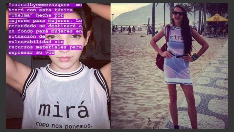 El modelo lucido por la misma Thelma y Laura Azcurra.