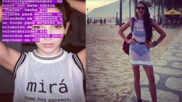 El modelo lucido por la misma Thelma y Laura Azcurra.