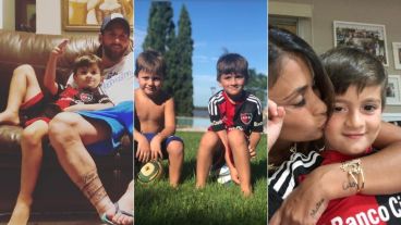 Las fotos de los Messi y Thiago siempre con la rojinegra.