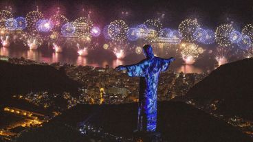 Espectacular vista de Río de Janeiro en Brasil recibiendo el 2019.