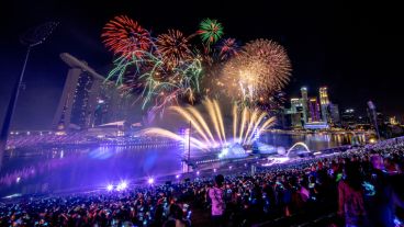 Singapore y su show de fuegos artificiales.