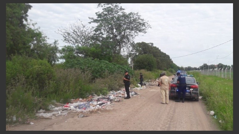La zona donde encontraron el cuerpo quemado.
