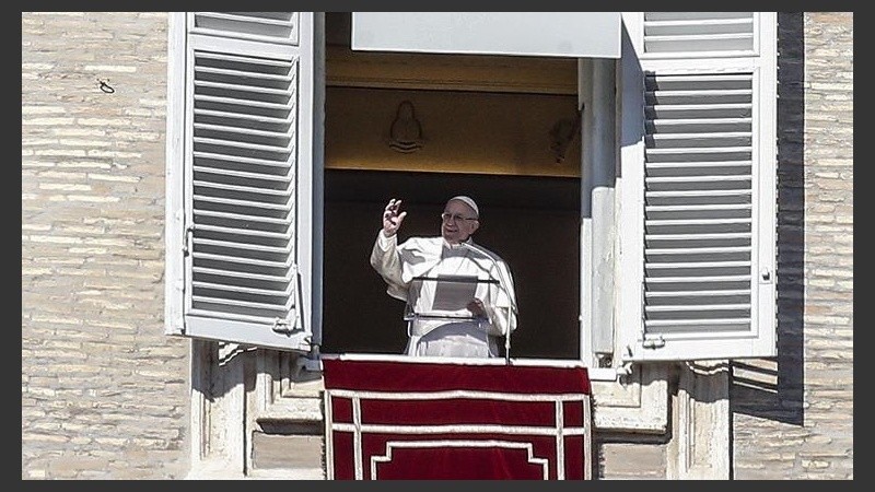 El Papa durante el Ángelus este domingo.