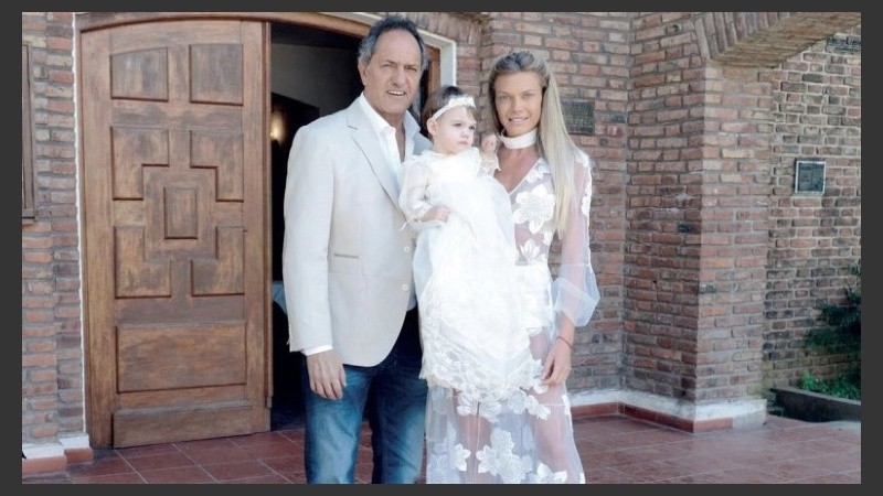Berger, Scioli y la hija de ambos.
