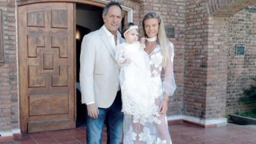 Berger, Scioli y la hija de ambos.