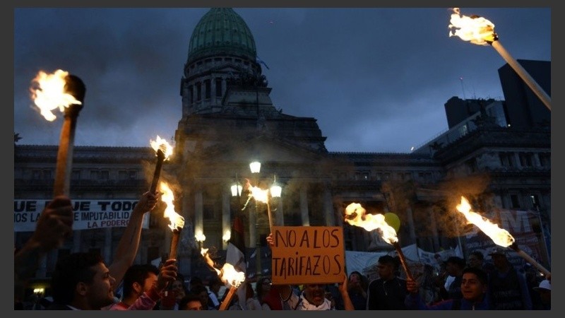 La marcha de las antorchas que se llevó a cabo en Buenos Aires el jueves. 