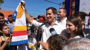 El dirigente opositor durante un acto, luego del hecho.