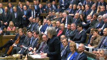 La primera ministra británica Theresa May expuso ante la Cámara de los Comunes.