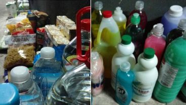 Se juntan artículos de limpieza, de higiene personal, agua y alimentos.