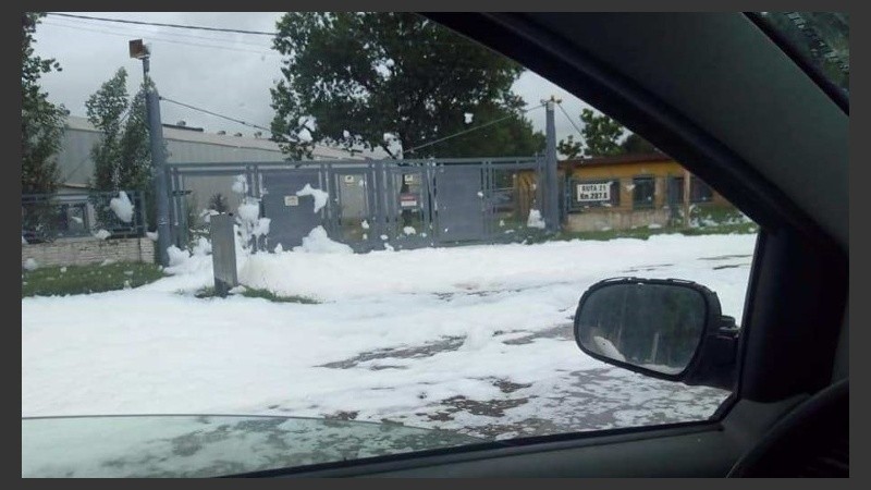 Así estaba la ruta 21 el domingo.