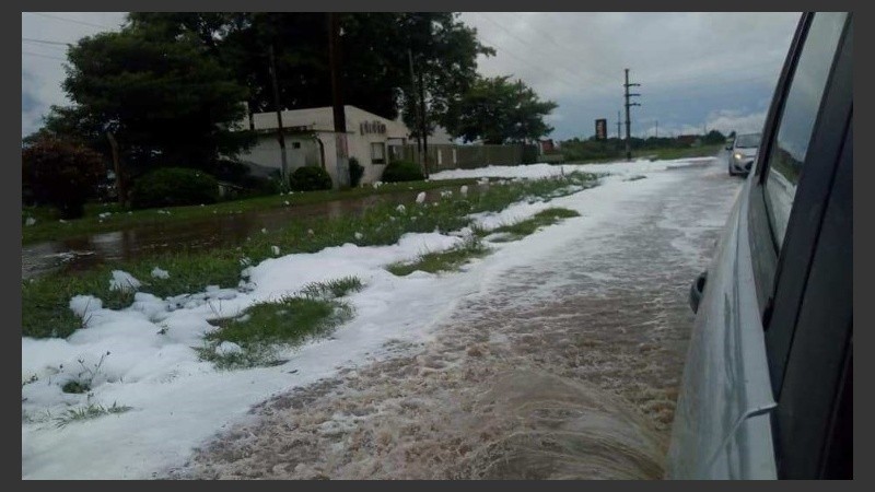 Así estaba la ruta 21 el domingo.