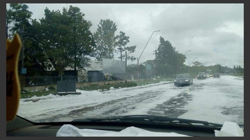 Así estaba la ruta 21 el domingo.